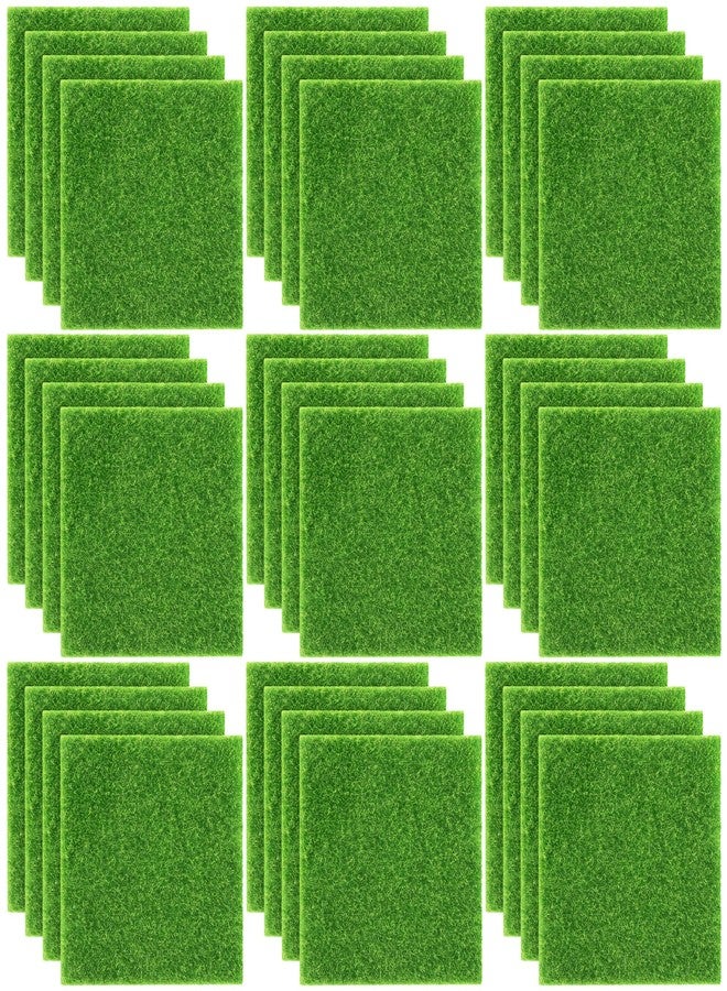 Elcoho 36 Pieces Fake Grass for Crafts Fairy Garden 6 x 6 Inches Artificial Garden Grass for Miniature Ornament Dollhouse DIY Decoration - Image 1